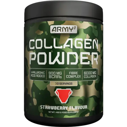 Army1 Collagen Powder goût Fraise – santé de la peau et récupération musculaire
