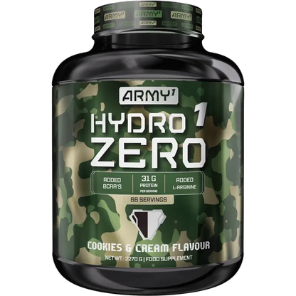 Pot de Hydro 1 Zero 2270g – Saveur Cookies & Cream | Isolat de protéine hydrolysé premium, digestion rapide, favorisant la masse musculaire sans gras.