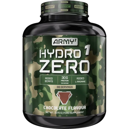 Pot de ARMY 1 Hydro 1 Zero 2270g –  Saveur Chocolat | Protéine hydrolysée de haute qualité, riche en BCAA, idéale pour la récupération et la croissance musculaire.