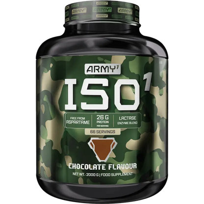  ISO 1  2000g Chocolat Army1 – Isolat protéique ultra-filtré, riche en BCAA et faible en lactose, idéal pour les sportifs