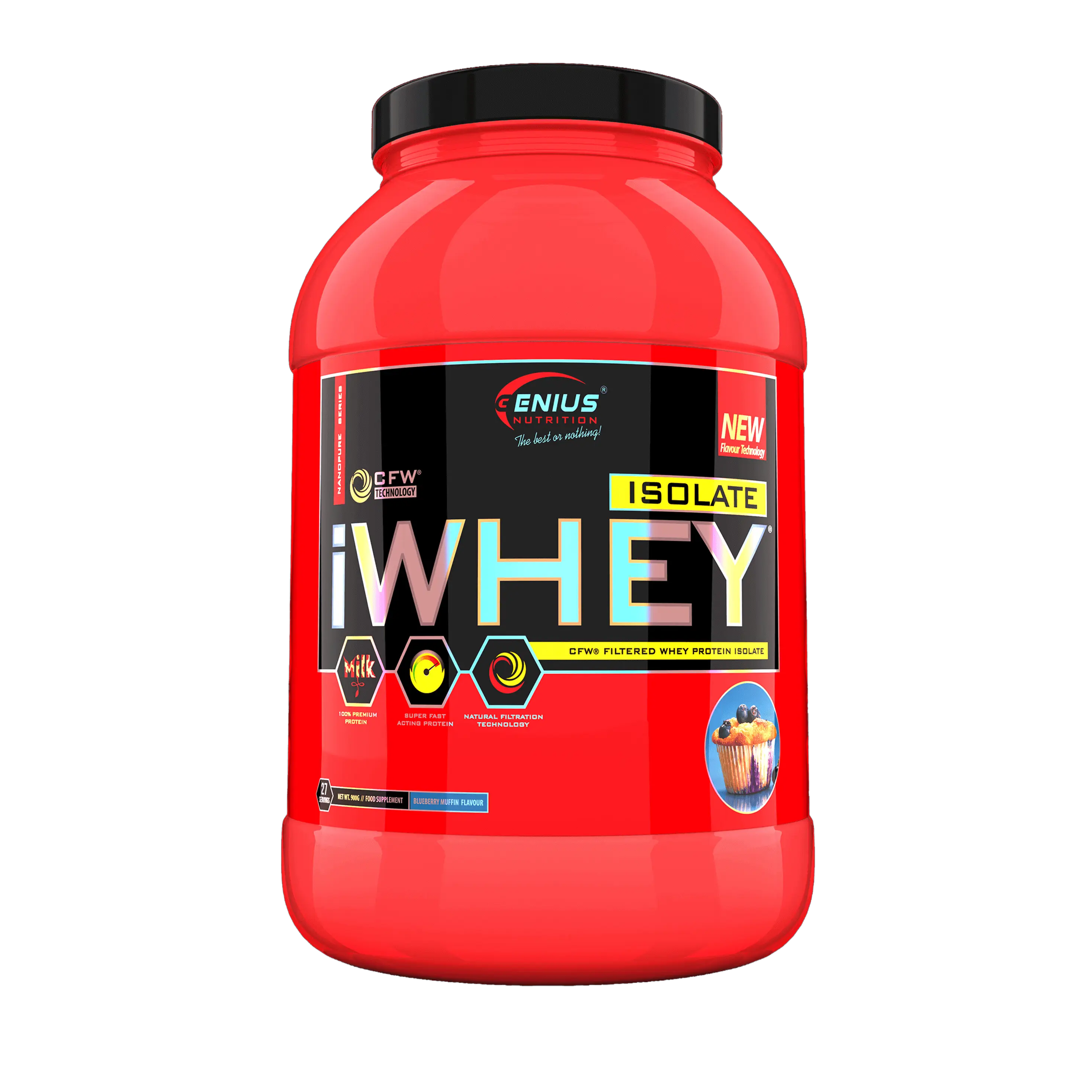 iwhey isolate protein muffin 900g genius nutrition