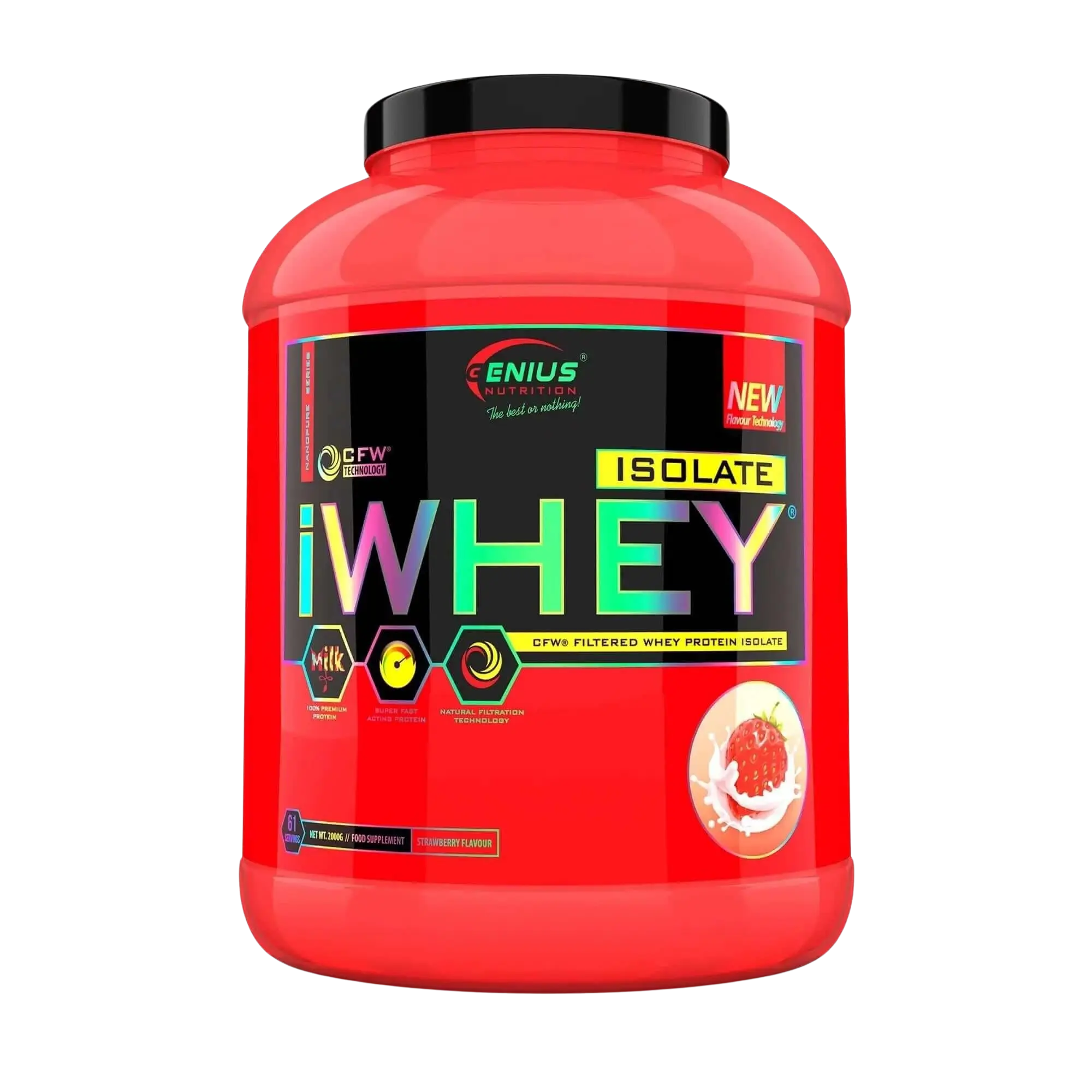 whey iwhey isolate protein Fraise 2000g genius nutrition