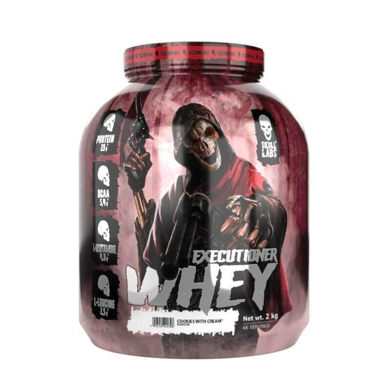 SKULL LABS® EXECUTIONER WHEY 2 kg : Protéines Whey pour Athlètes en Musculation et Fitness. Saveurs Chocolat et Noix de Coco, et Cookie n'creamnty